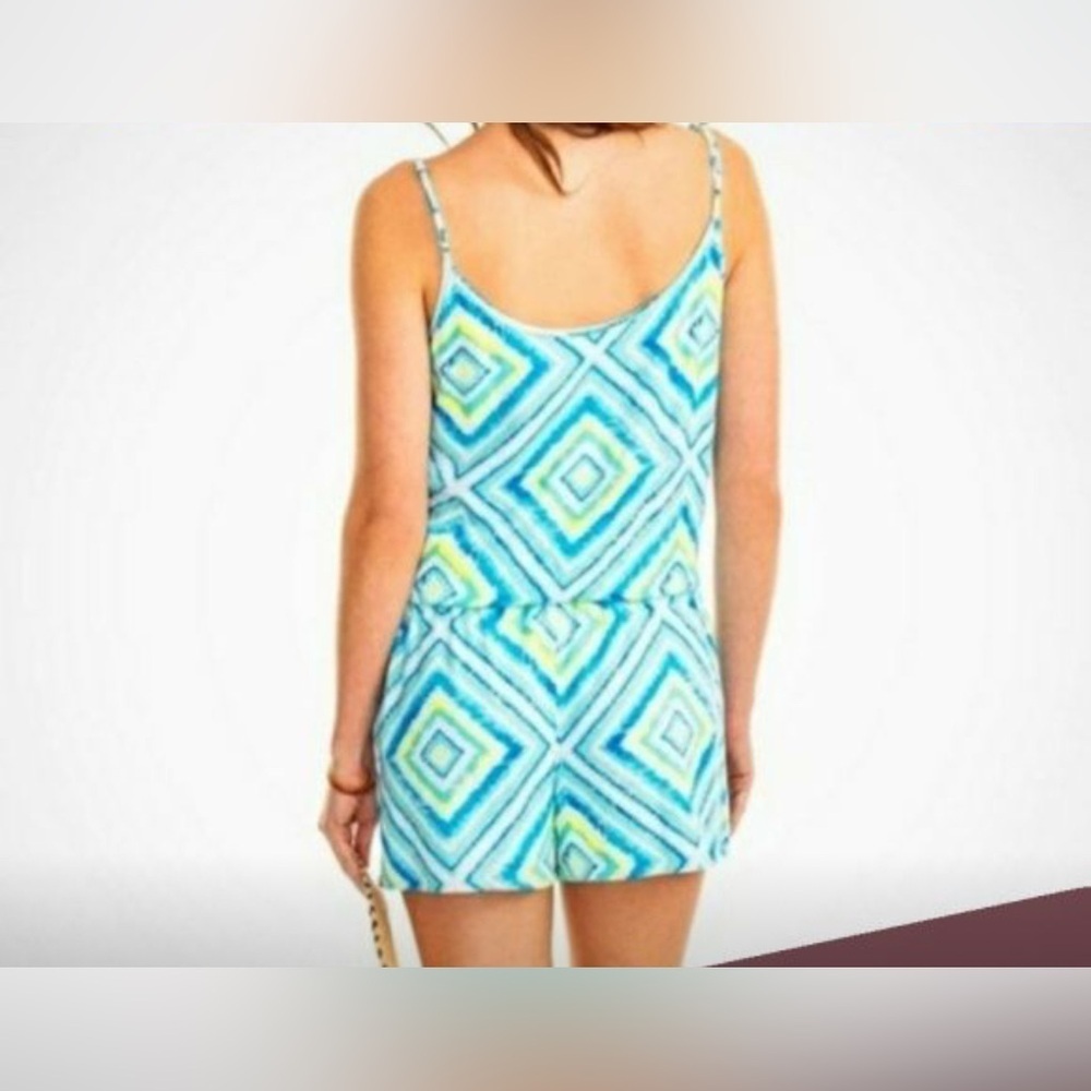 Southern Tide Women’s Kendall Geo Romper Blue Green Size Small - Picture 9 of 9